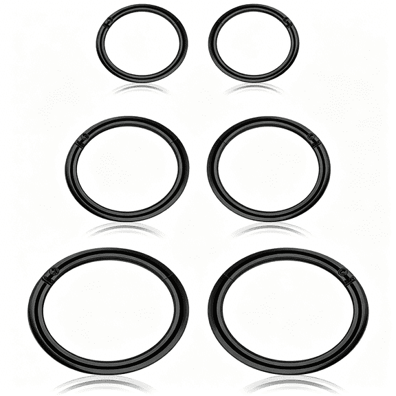 DESIGNICE 18G Stainless Steel Hinged Clicker Segment Septum Nose Lip Ring Hoop Cartilage Tragus Sleeper Earrings Body Piercing Jewelry 6mm 8mm 10mm 6PCS