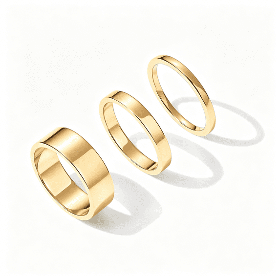 DESIGNICE 18K Gold Plated 3 Rings Set | Gold Stacking Rings for Women | Stacking Ring Set | Gold Stackable Rings