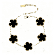 DESIGNICE 18K Gold Plated Clover Bracelet Dupes Bracelet Set for Women Flower Leaf Lucky Clover Bracelets Trendy Jewelry Birthday Gifts for Women/Mom/Friends Clover Bracelet