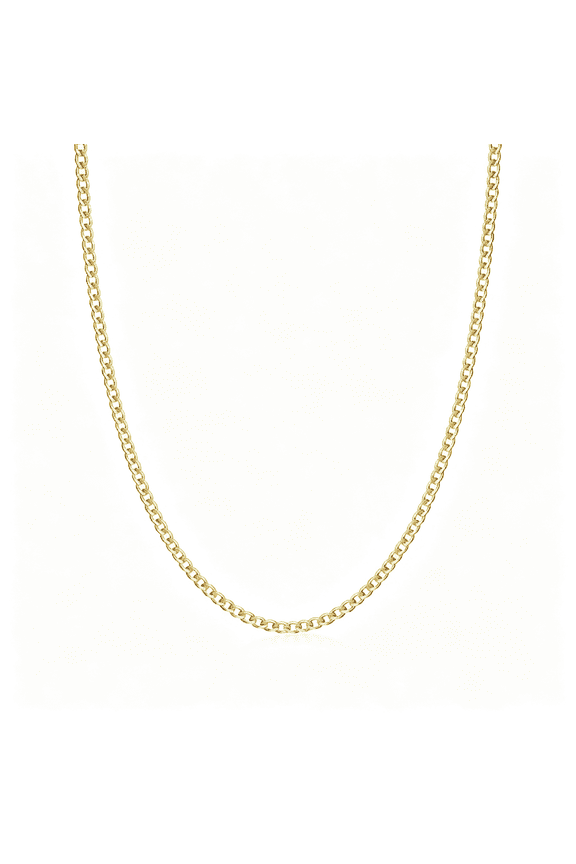 18K Gold Plated Curb/Cuban Link Chain Necklace for Women Or Men-Made in Brazil,18K Gold Plated Curb/Cuban Link Chain Gold Necklace for Women