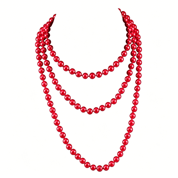 DESIGNICE 1920S Gatsby Imitation Pearl Necklace Pearl Strands Flapper Beads Necklace for Women Costume Jewelry