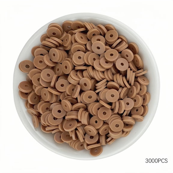 DESIGNICE 1Box 3000Pcs Polymer Clay Beads 6Mm Flat Heishi Beads Disc Spacer Beads with 2Mm Hole for Bracelets Necklaces Earring Jewelry Making Peru