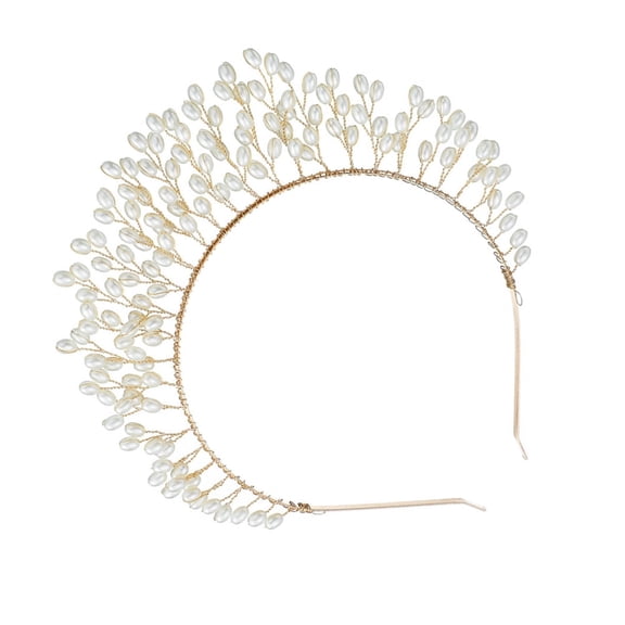 DESIGNICE 1Pack Wedding Flower Crown Elegant Metal Headwear Decoration for Women Special Party Prom Golden