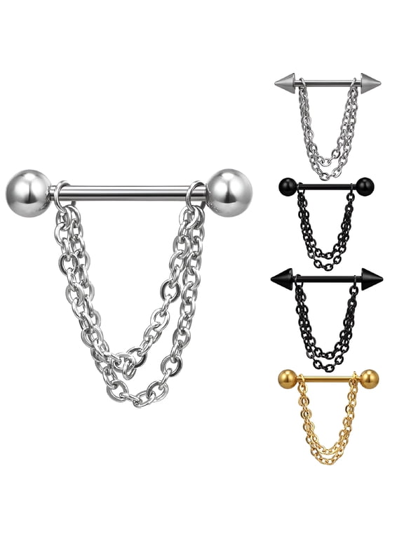 1Pc Fashion Multilayer Chain Drop Nipple Bar Ring Barbell Body Piercing Jewelry Nipple Piercing Jewelry