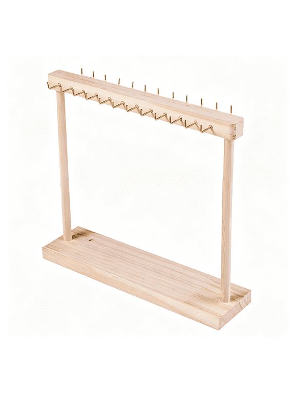 1Pc Wooden Jewelry Organizer Shelf Necklace Storage Rack Jewelry Display Stand Necklace Tabletop Holder Jewelry Hanger Display with 24 Gold Hook for Displaying Selling Jewelry Necklaces