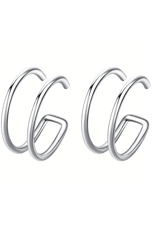2-5 Pcs 18G 20G Nose Rings Hoops Nose Piercings Nose Piercing Jewelry Fake Nose Ring Fake Septum Double Hoop Nose Ring Hoop Lip Nose Rings for Women Clip on Helix Cartilage Hoop Earrings