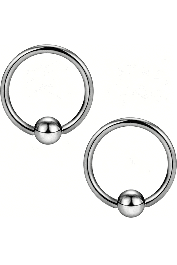 2-8Pcs 16G G23 Titanium Captive Bead Ring Nose Rings Hoop Helix Daith Cartilage Tragus Earrings Nipple Eyebrow Body Piercing 8Mm 10Mm 12Mm 14Mm 16Mm