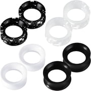 DESIGNICE 2/8Pcs Silicone Gauges for Ears 00G 25Mm Flexible Ear Tunnels Gauges Double Flared Ear Gauges Hypoallergenic Ear Expander Stretching Set for Women Men