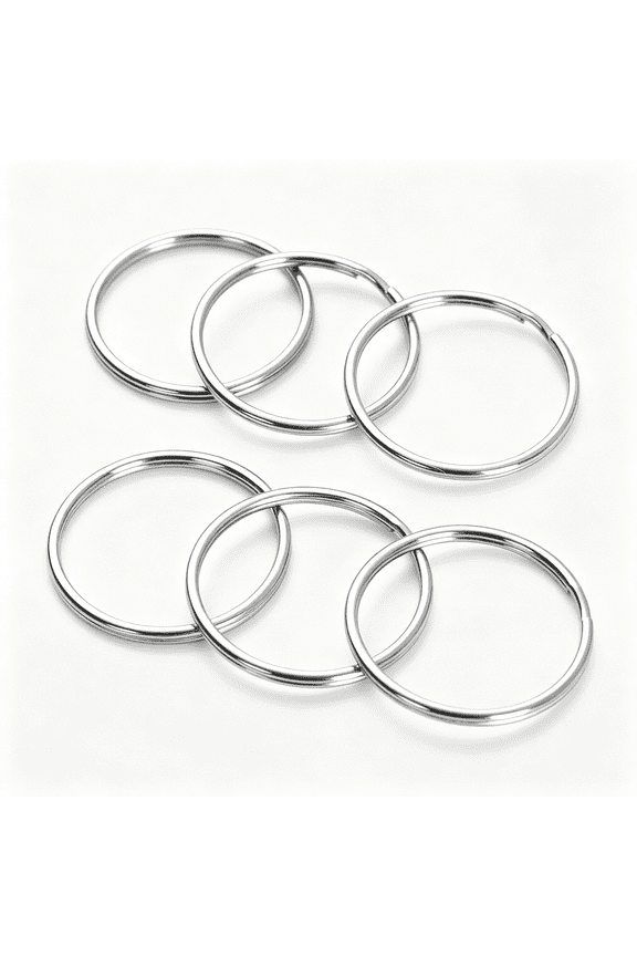 2 Inch Key Rings,6 Pack-Large Heavy Duty Split Key Rings,Strong Key Chain Ring Connectors for Keys,Crafts,Organization,Silver Tone