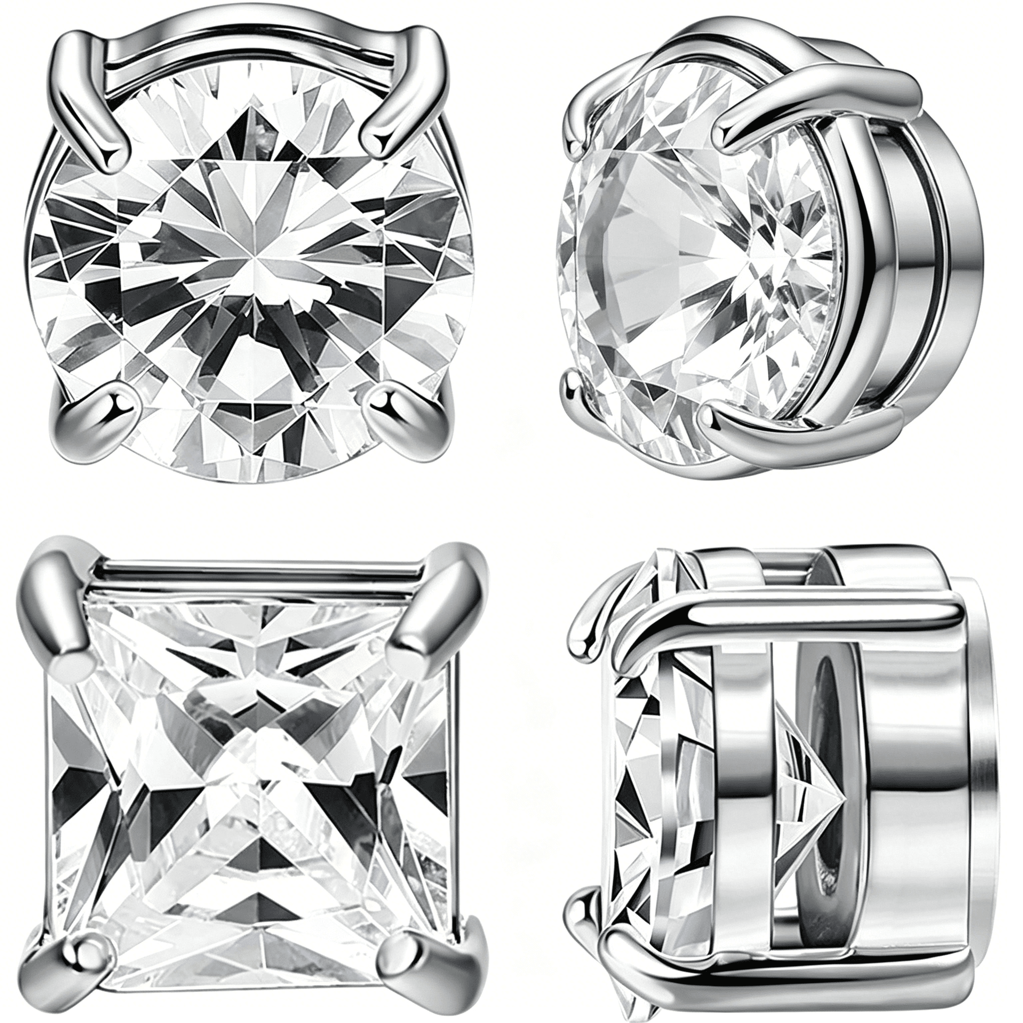 DESIGNICE 2 Pairs Stainless Steel Stud Earrings for Men Clip — free download