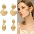 thumbnail image 1 of DESIGNICE 2 Pairs Statement Earrings for Women,Alloy Plating Geometric Teardrop Womens Earrings,Chunky Gold Earrings Wife Girlfriend Fashion Jewelry Accessories Gift,Style4, 1 of 7