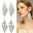 thumbnail image 1 of DESIGNICE 2 Pairs Statement Earrings for Women,Electroplated Iron Hollow Leaf Silver Jewelry for Women,Dangle Earrings for Women for Women Fashion Jewelry Gift,Style3, 1 of 7