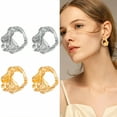 thumbnail image 1 of DESIGNICE 2 Pairs Statement Earrings for Women,Metal Plated Lava Folds Drop Earrings,Chunky Gold Earrings Wife Girlfriend Fashion Jewelry Accessories Gift,Style6, 1 of 7