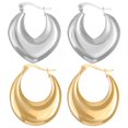 thumbnail image 1 of DESIGNICE 2 Pairs Statement Earrings for Women,Stainless Steel Plated C-Shaped Hoop Drop Earrings,Earrings for Women Wife Girlfriend Party Birthday Jewelry Gift,Style2, 1 of 7
