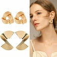 thumbnail image 1 of DESIGNICE 2 Pairs Statement Earrings for Women,Metal Plated Geometry Gold Earrings,Facial Enhancement Glow Chunky Gold Earrings,Style4, 1 of 7