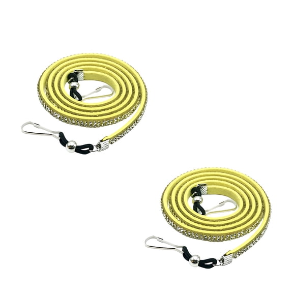DESIGNICE 2 Pcs Floating Sunglasses Straps, Polyester Glasses Chain with Rhinestones