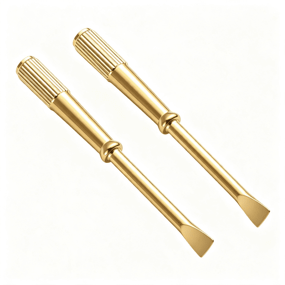 DESIGNICE 2 Pcs Gold Stainless Steel Bracelet Screwdriver,1.97" | Bracelet Repair Screwdrivers with Non-Slip Handle for Jewelry Repair Tools,Classic with Screwdriver