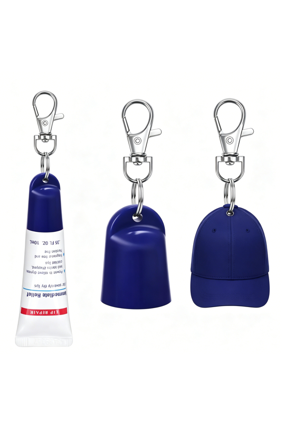 2 Pcs Keychain Holder for Lip Repair- Polypropylene Cap Accessory - Fit Lip Balm Keychain