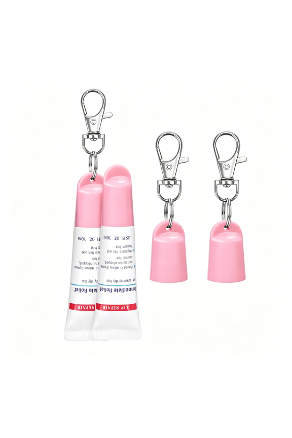2 Pcs Keychain Holder for Lip Repair- Polypropylene Cap Accessory - Fit Lip Balm Keychain