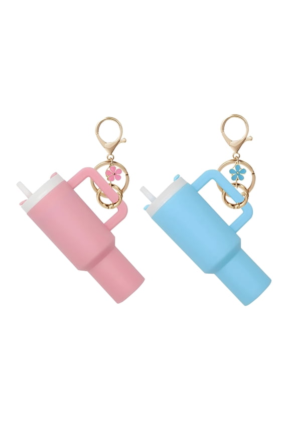 2 Pcs Mini Tumbler Keychain, Cute Cup Key Charms for Women Purse Handbag Backpack