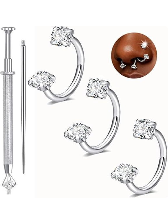 20/16/18G Piercing Taper Internal Threaded Piercing Taper Insertion Threader Tool Threadless Jewelry Changing Tool Horseshoe Nose Ring Labret Earring Studs Applicator Piercing Ball Grabber