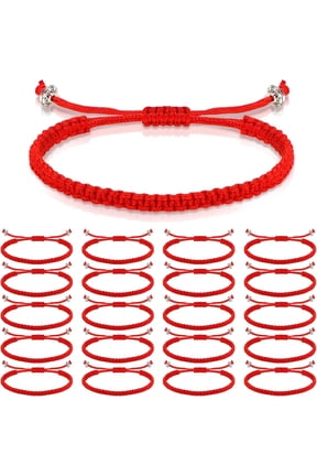 20 Pcs Red Protection Good Luck Bracelet Red String Adjustable Bracelet Braided Knot Rope for Lover Couple Friend Women Men