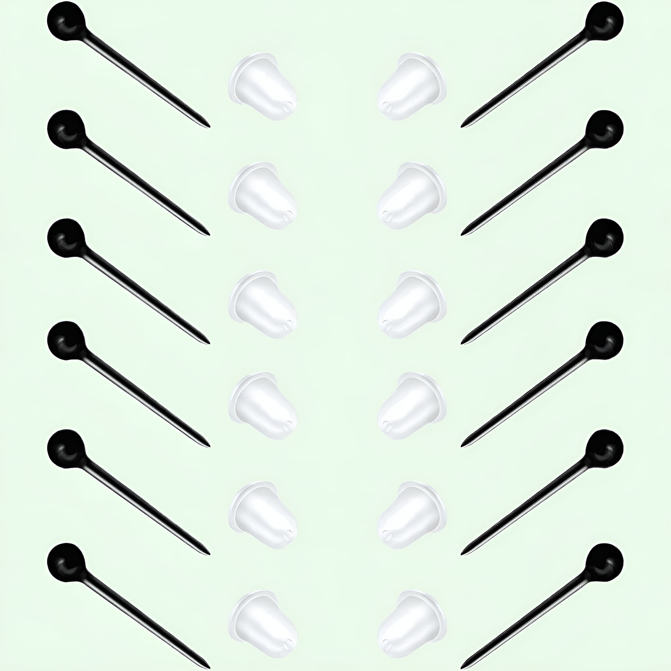 DESIGNICE 200 Pcs Clear Plastic Earrings Studs for Sensitive Ears Surgery DIY Supplies