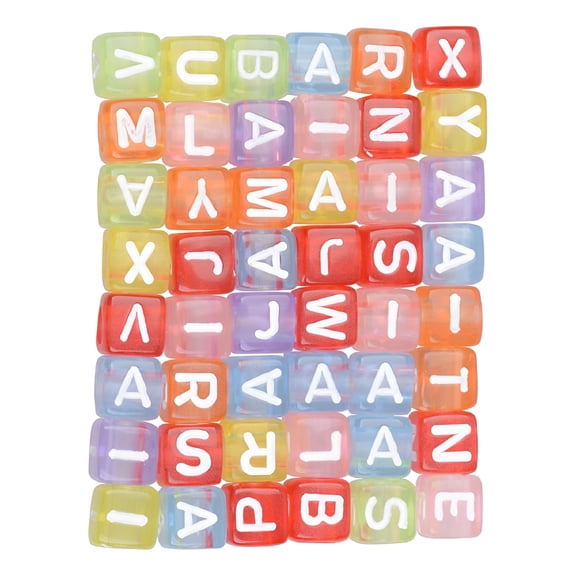 DESIGNICE 200 Pieces Mixed Square Acrylic Alphabet Beads Charms Large Hole Loose Spacer Bead For Jewelry Making 6mm Letter Beads for Bracelets Necklaces