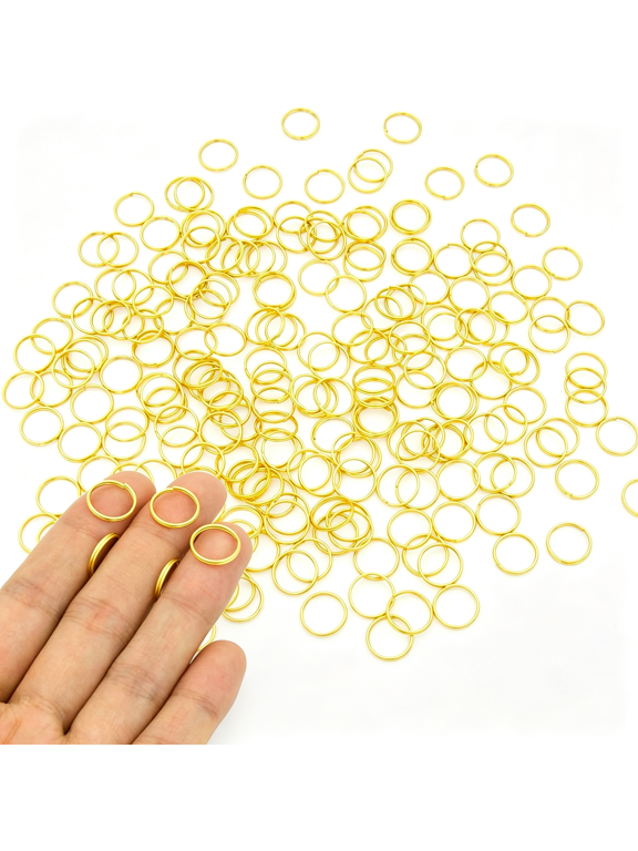 200Pcs 12Mm Mini Split Jump Ring with Double Loops Small Round Metal Golden Key Rings Connectors for Making Handwork Charms Pendants Key Chains Ornaments Diy Crafts Accessories