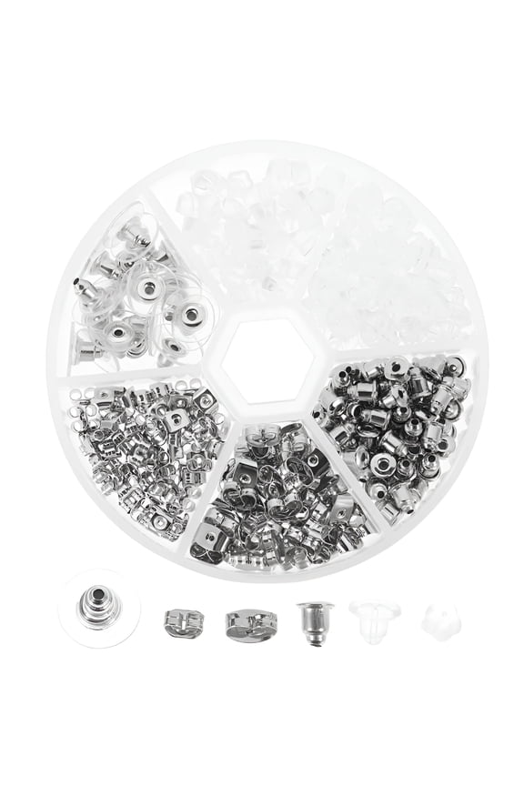 2026 New 1 Box of Pierced Replacement Backs Silicone Earring Back Safely Locking Earring Backs Ears Studs for Everyday Wear,Jewelry Repair,Earring Safety,Travel,Storage.