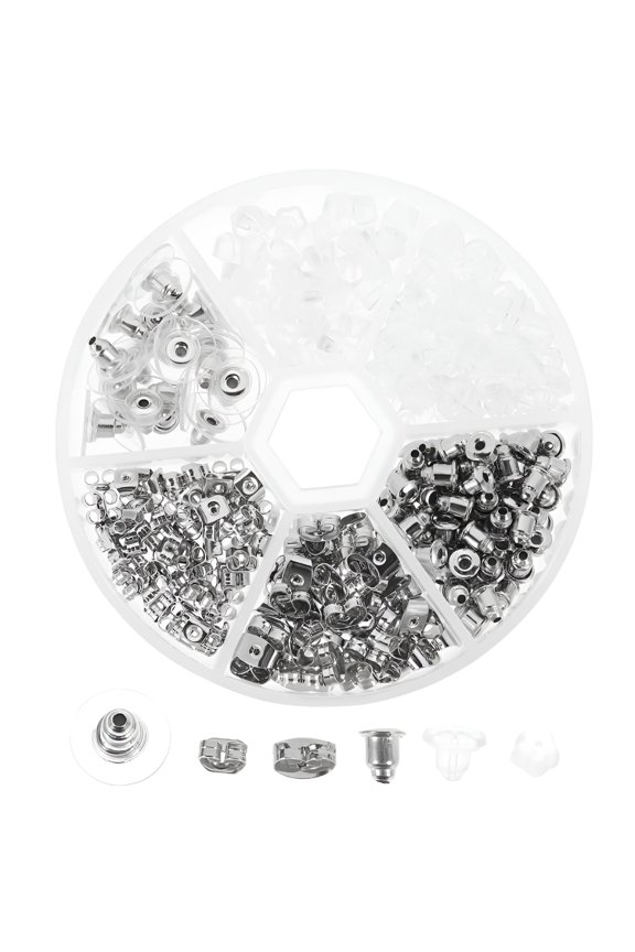 2026 New 1 Box of Pierced Replacement Backs Silicone Earring Back Safely Locking Earring Backs Ears Studs for Everyday Wear,Jewelry Repair,Earring Safety,Travel,Storage.