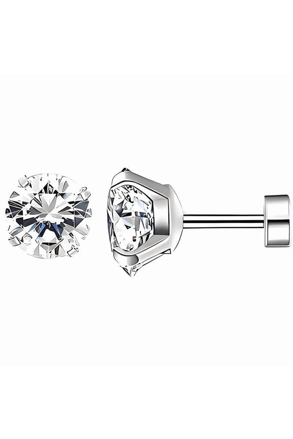 2026 New 1 Pair Tragus Piercing Jewelry, Unique Opal Stone Flat Back Stud Earrings, Comfortable and Secure Fit Helix Earrings for Women, for Daily Wear,Party,Gift,Gold