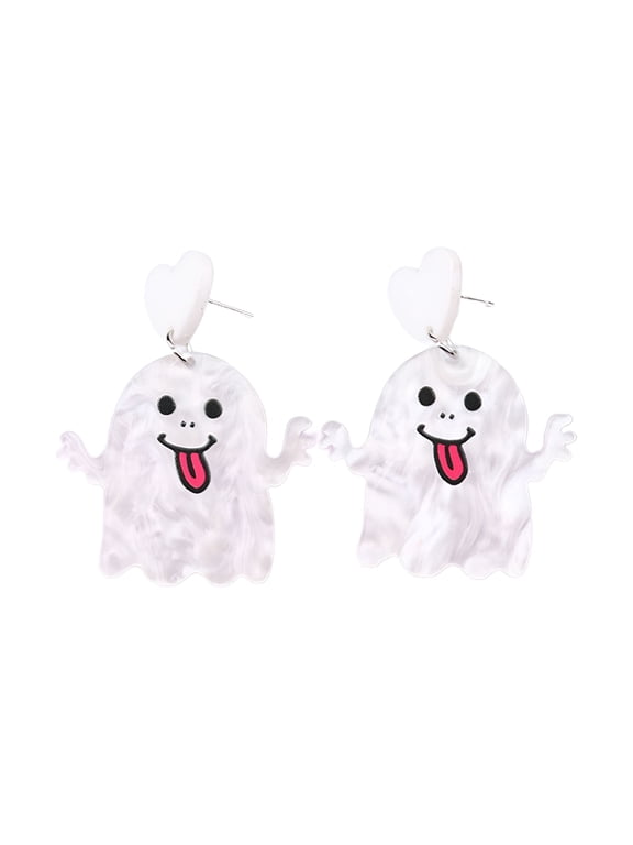 2026 New 1 Pair Women Earrings Cute Ghost Pumpkin Spider Accessory Exquisite Ear Decoration Party Dress-Up Fashion Jewelry Stud Earrings Acrylic Dangle Earrings for Halloween Party