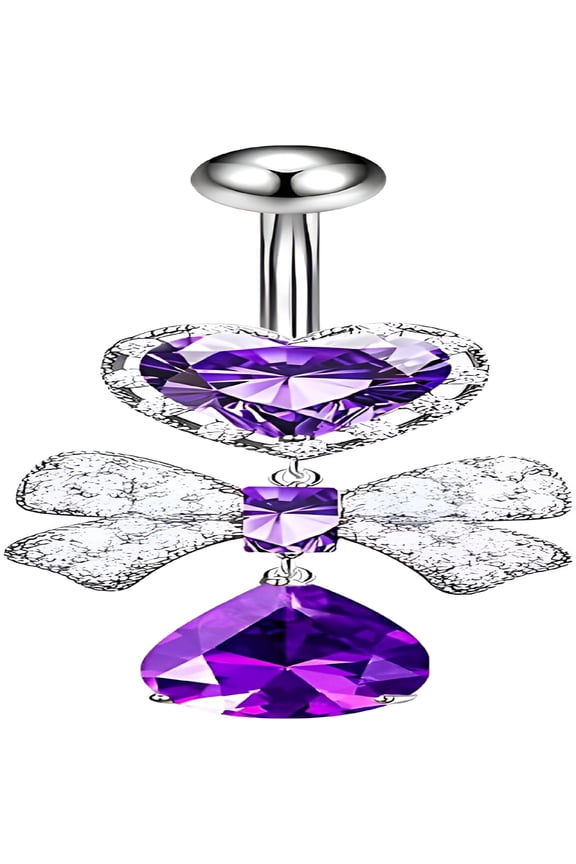 2026 New 1 Pcs Bow Belly Button Ring 14G Surgical Steel Belly Ring Heart Rhinestone Designs Belly Piercing Jewelry,Curved Navel Rings Belly Rings for Women for Party, Club, Casual, Festival