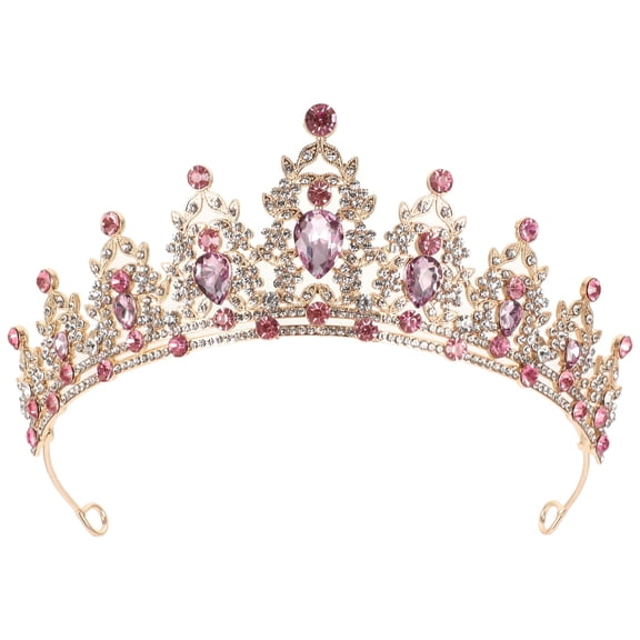 DESIGNICE 2026 New 1 Piece Pink Rhinestone Bridal Tiara Crown for Women at Birthday Parties for Weddings, Proms, Pageants, Photo Shoots, Costume Parties