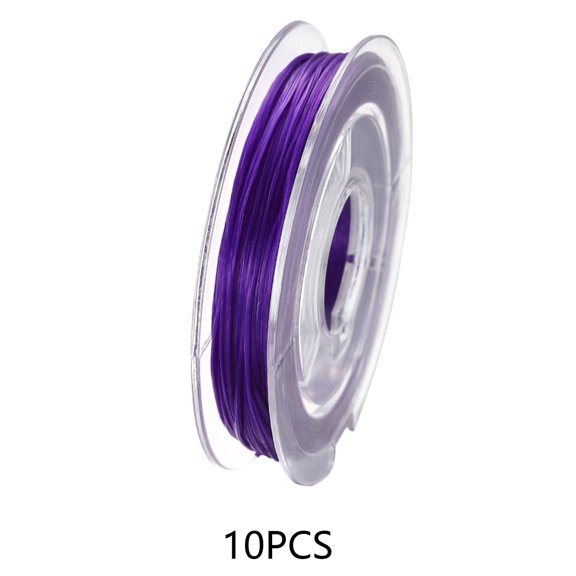 DESIGNICE 2026 New 10 Pcs Bracelet String Stable Knot Stretchy Bracelet String Comfortable Fit Elastic String for Diy Jewelry Making Beading Craft Repair Purple