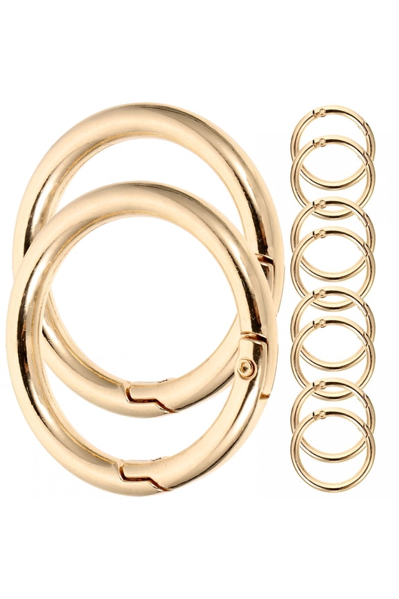 2026 New 10 Pcs Split Spring Buckle Key Rings Flat Keychains Vintage Carabiner for Keys,Backpack,Diy Crafts,Travel Gold Key Ring Metal