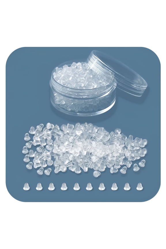 2026 New 100-Pack Clear Silicone Earring Backs for Studs-Hypoallergenic Soft Earring Backings&Secure Plugs Comfortable Replacement Backings for Pierced Ears (Transparent,Universal Fit)