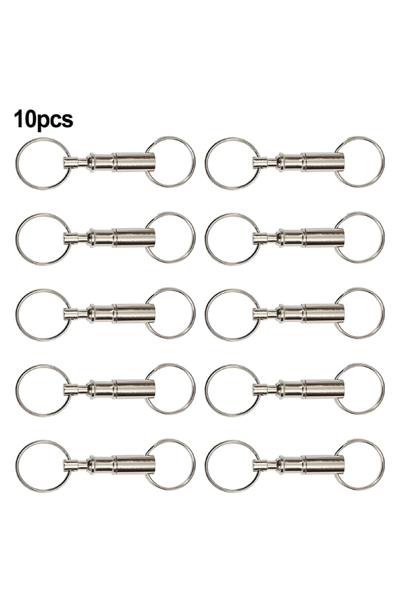 2026 New 10Pcs Quick Release Keychain with Double Metal Keyring Quick Detach Key Holder for Keys, Backpack, Purse, Car, Tools