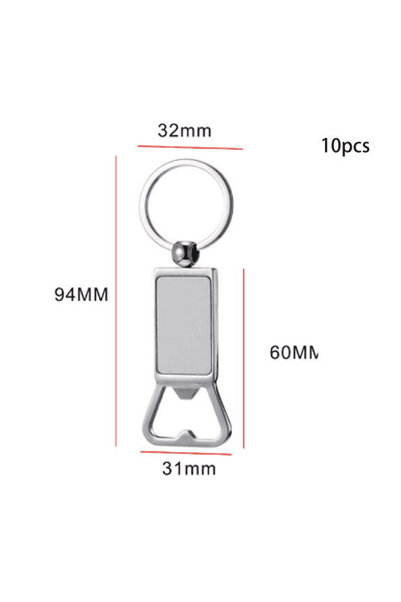 2026 New 10Pcs Sublimation Blanks Fade Resistant Metal Sublimation Keychain Blanks Customizable Keychain Bottle Opener for Creative Gift Ideas for Parties Crafts Diy Gifts Events