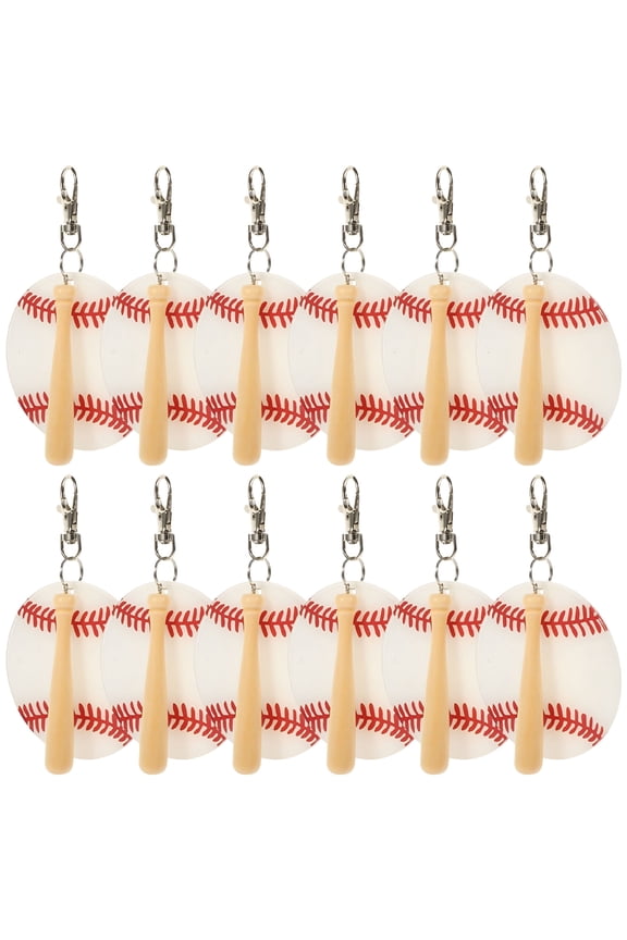 2026 New 12 Set Baseball Keychain Party Favors Rings Pendant Themed Gifts for Sports Events, Birthday Parties, Team Celebrations, Giveaways, Baseball Fans, Party Decorations