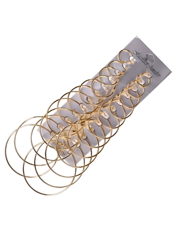 2026 New 12Pairs/Set Gold Big Round Circle Hoop Dangle Earrings for Women,Party,Wedding,Daily,Gift Jewelry Large Hoop Earrings for Women