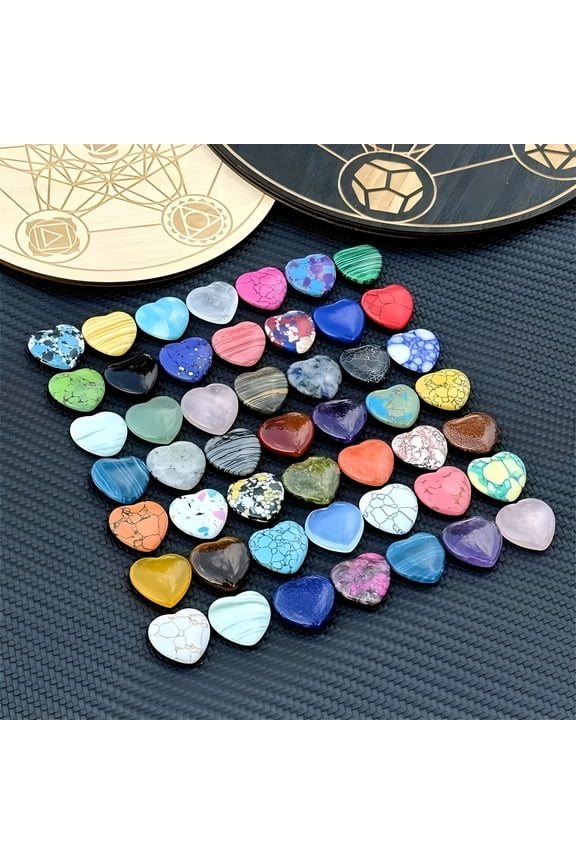 2026 New 15 Pcs Heart Shaped Crystal, Valentines Gift, Heart Rock Tiny Trinkets, Healing Crystal Gemstone, Crystal Gifts for Women