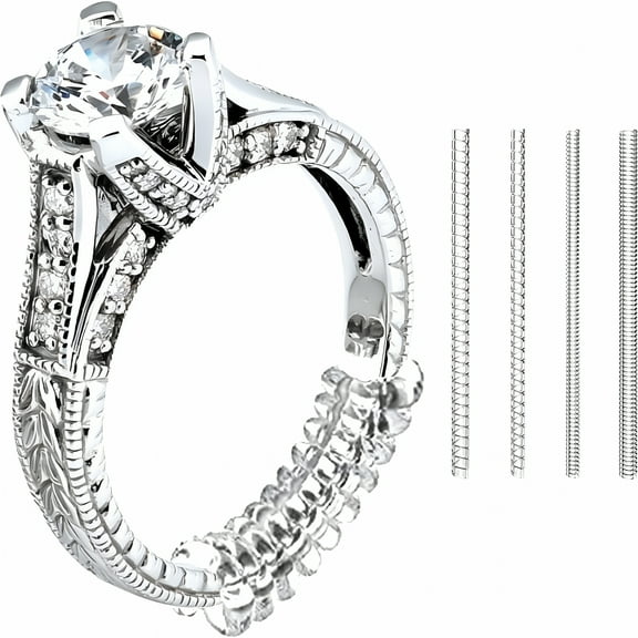 DESIGNICE 2026 New 16 Pack 4 Sizes Transparent Ring Guards Fitter,Invisible Ring Size Adjuster for Loose Rings,Resizer,Jewelry Tightener Spacer Reducer Stopper for Men and Women Fit Any Rings