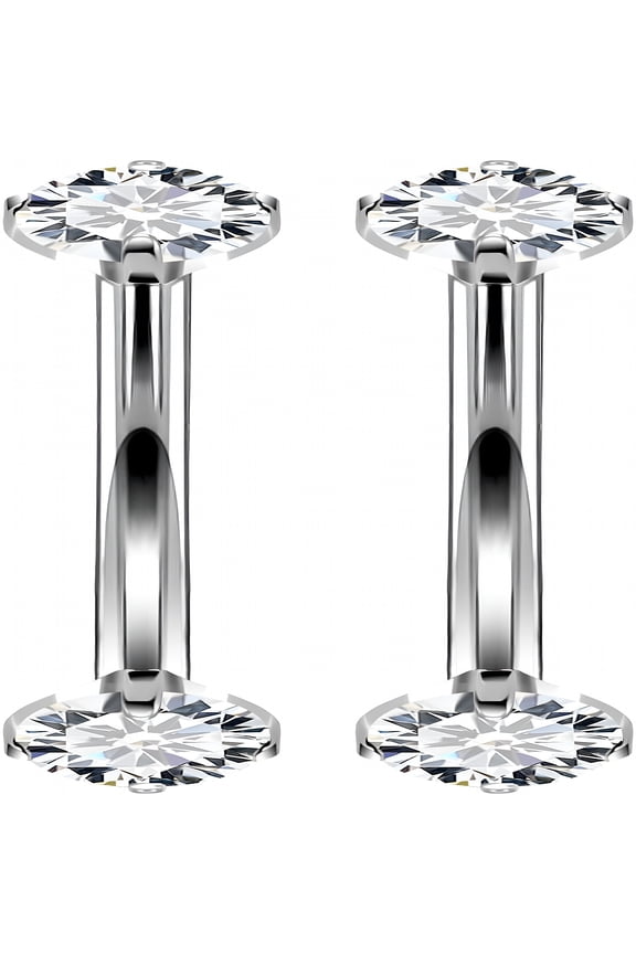 2026 New 16G Titanium Eyebrow Piercing Jewelry Curved Barbell Eyebrow Ring Vertical Labret Lip Jewelry Earrings Navel Small Belly Button Ring Piercing Jewelry