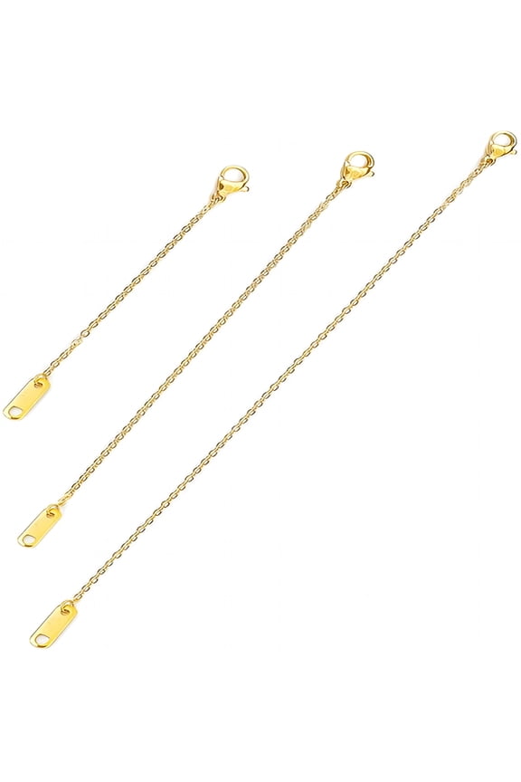 2026 New 18K Gold Plated Necklace Extenders Delicate Necklace Extender Chain Set for Women 3 Piece Set,Extensions 2",4",6" Inches Hypoallergenic in Gold,Rose Gold,Or Silver