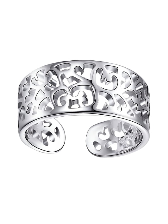 2026 New 1Pc Creative Toe Ring Female Male Finger Ring Adjustable Ring Gift for Beach, Party, Daily Wear, Vacation, Gift (Silver)