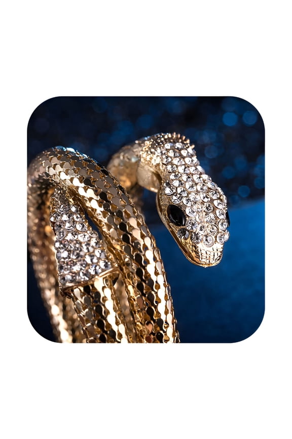 2026 New 1Pc Punk Gold Color Snake Bangle Retro Snake Spiral Bracelet Upper Arm Cuff Armlet Armband Bangle Jewelry Gifts