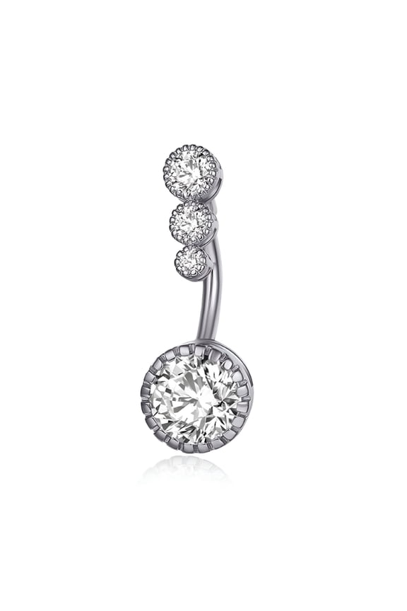 2026 New 1Pc Steel Belly Button Rings Crystal Piercing Navel Heart Style Navel Piercing Earring Belly Piercing Body Jewelry for Beach,Party,Festival,Casual,Gift