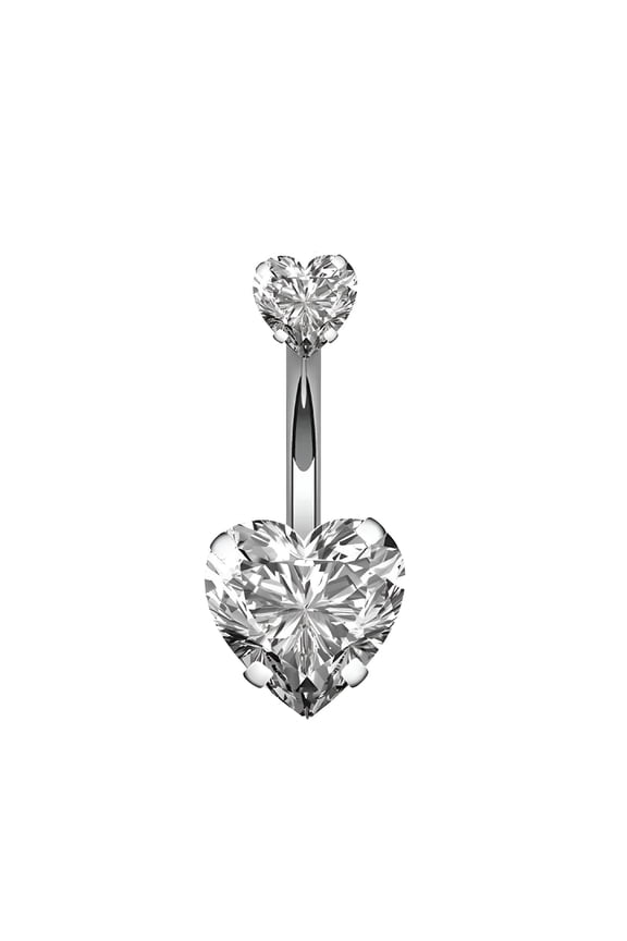 2026 New 1Pc Steel Belly Button Rings Crystal Piercing Navel Heart Style Navel Piercing Earring Belly Piercing Sexy Body Jewelry